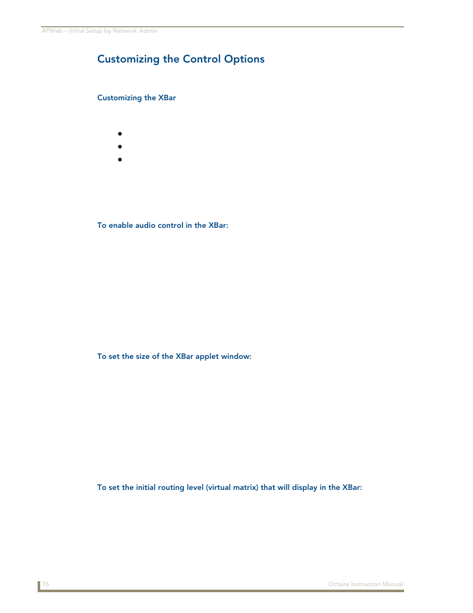 Customizing the control options | AMX Distribution Matrix Octaire User Manual | Page 80 / 105
