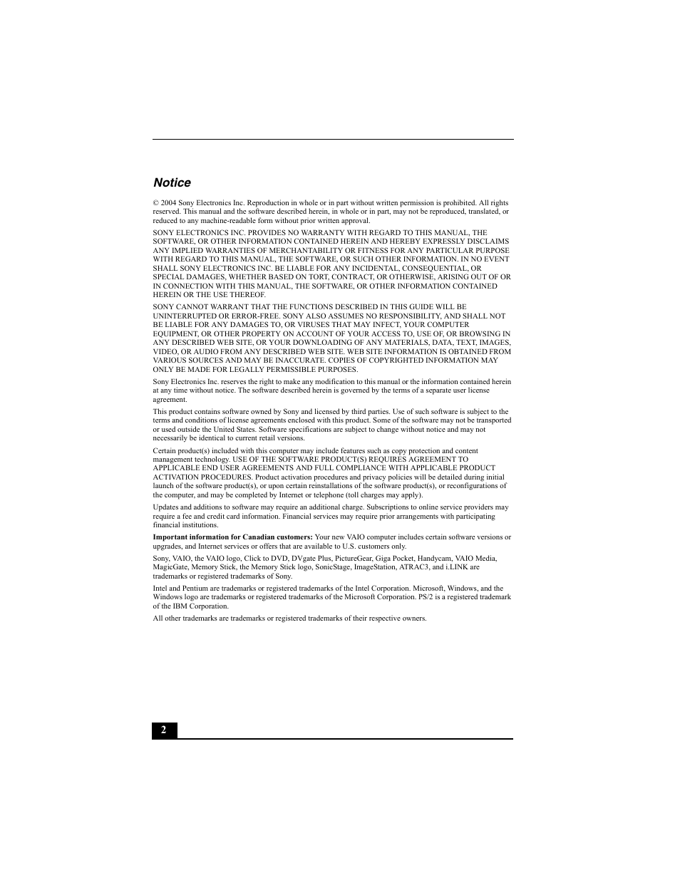 Sony PCV-V200G User Manual | Page 2 / 60