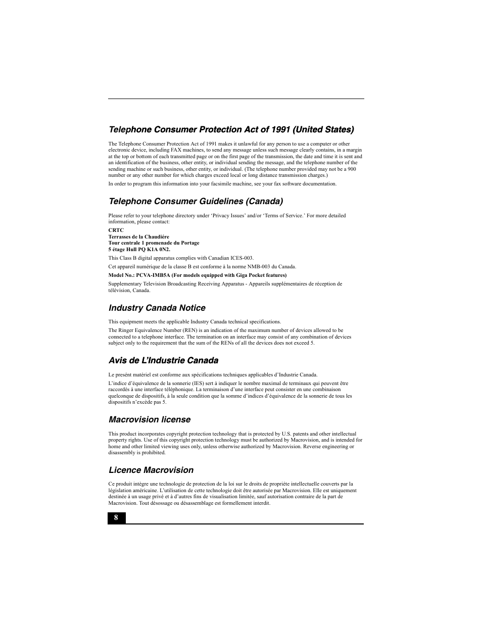 Sony PCV-V200G User Manual | Page 8 / 60
