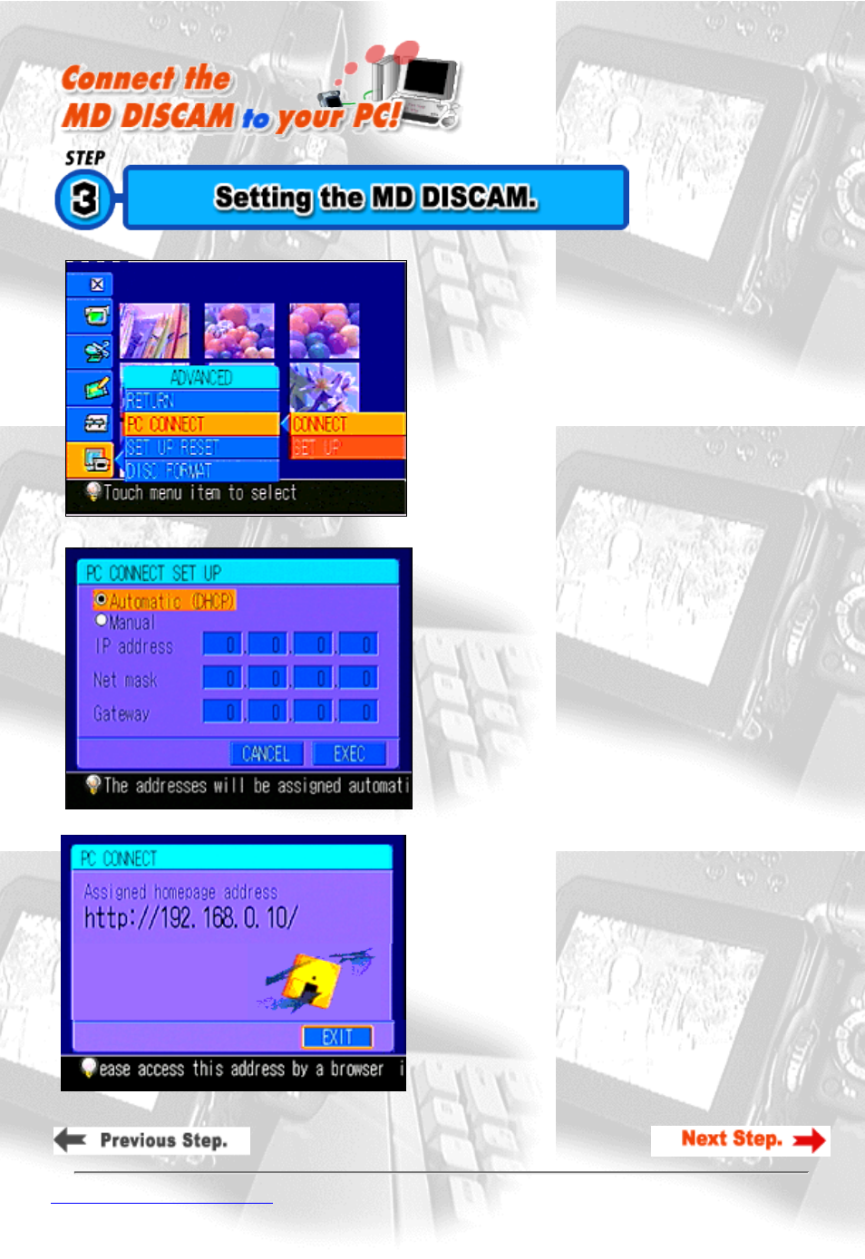 Setting the md discam | Sony DCM-M1 User Manual | Page 19 / 27