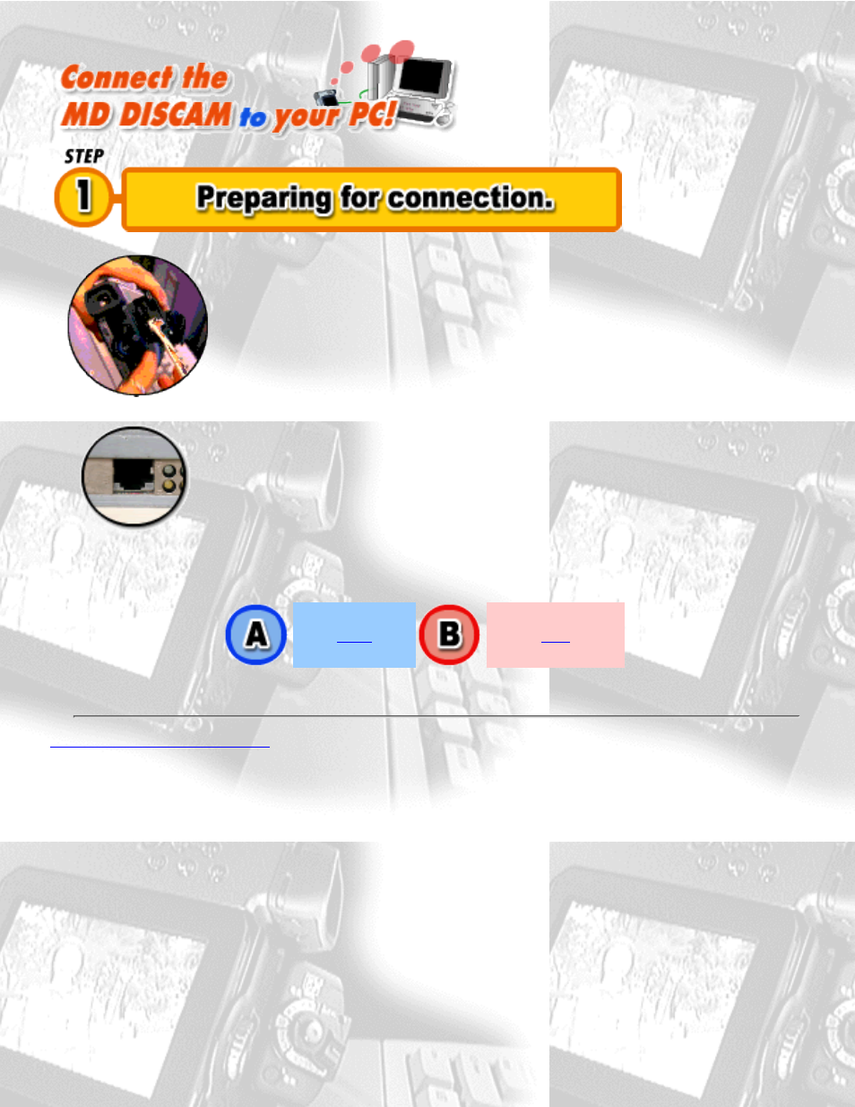 Preparing for connection | Sony DCM-M1 User Manual | Page 2 / 27