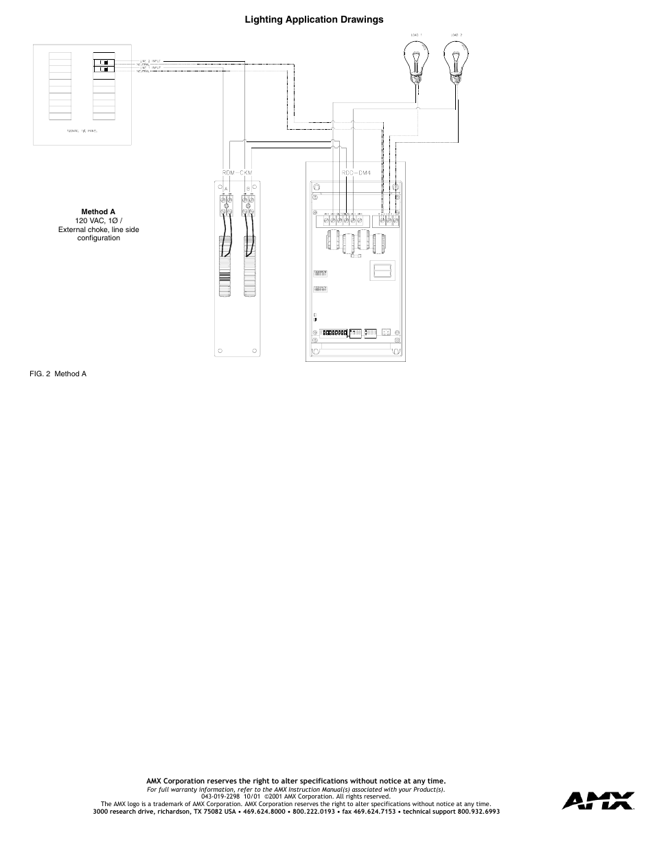 Lighting application drawings | AMX Dual Choke Module RDA-CKM User Manual | Page 2 / 2