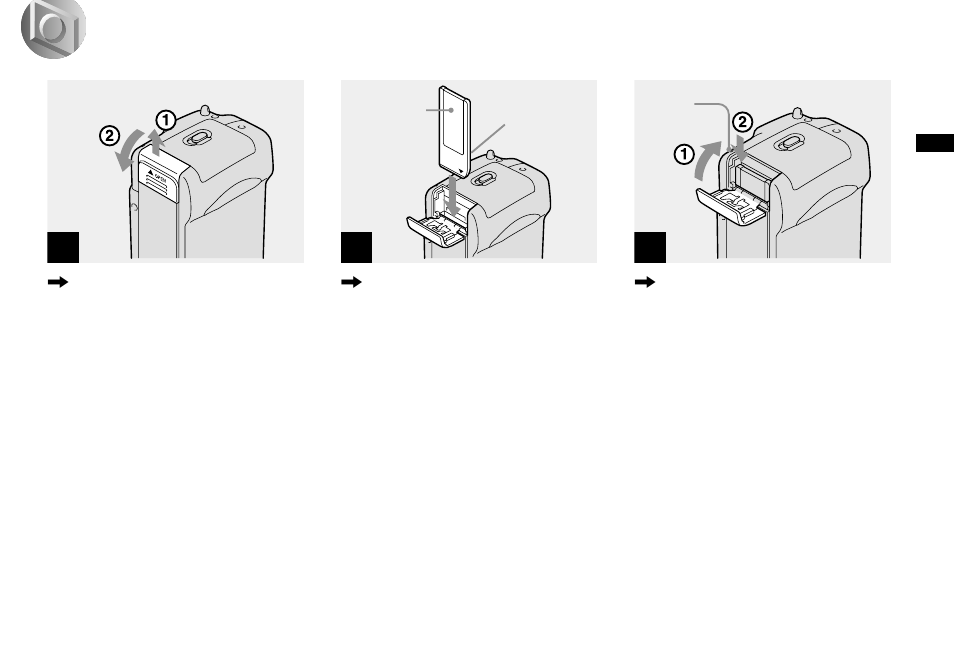 Shooting still images, Inserting and removing a “memory stick, Inserting and removing a | Memory stick | Sony DSC-P51 User Manual | Page 23 / 108