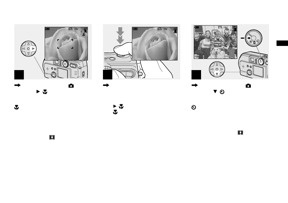 Using the self-timer | Sony DSC-P51 User Manual | Page 29 / 108