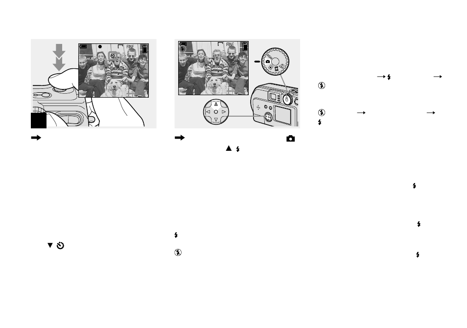 Selecting a flash mode | Sony DSC-P51 User Manual | Page 30 / 108