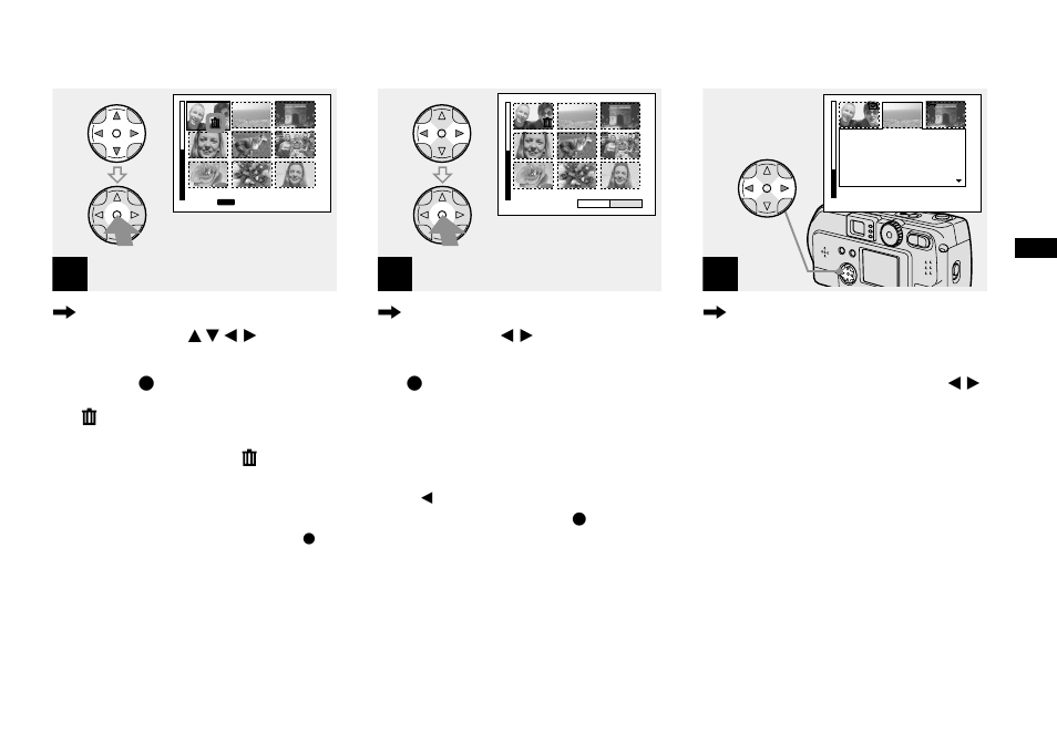 Deleting on the index (triple- image) screen, Deleting on the index (triple-image), Screen | Sony DSC-P51 User Manual | Page 41 / 108