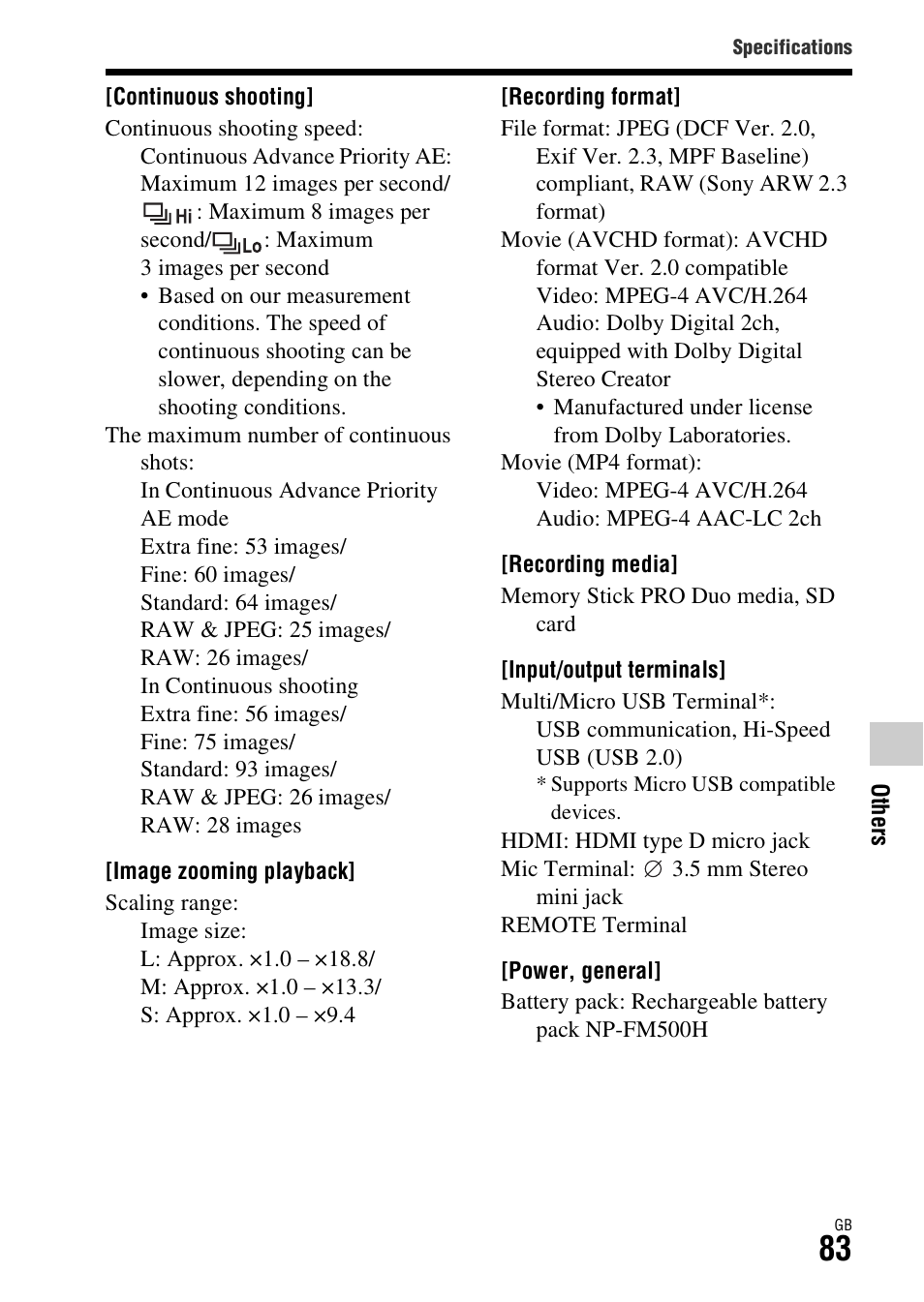 Sony ILCA-77M2Q User Manual | Page 83 / 92