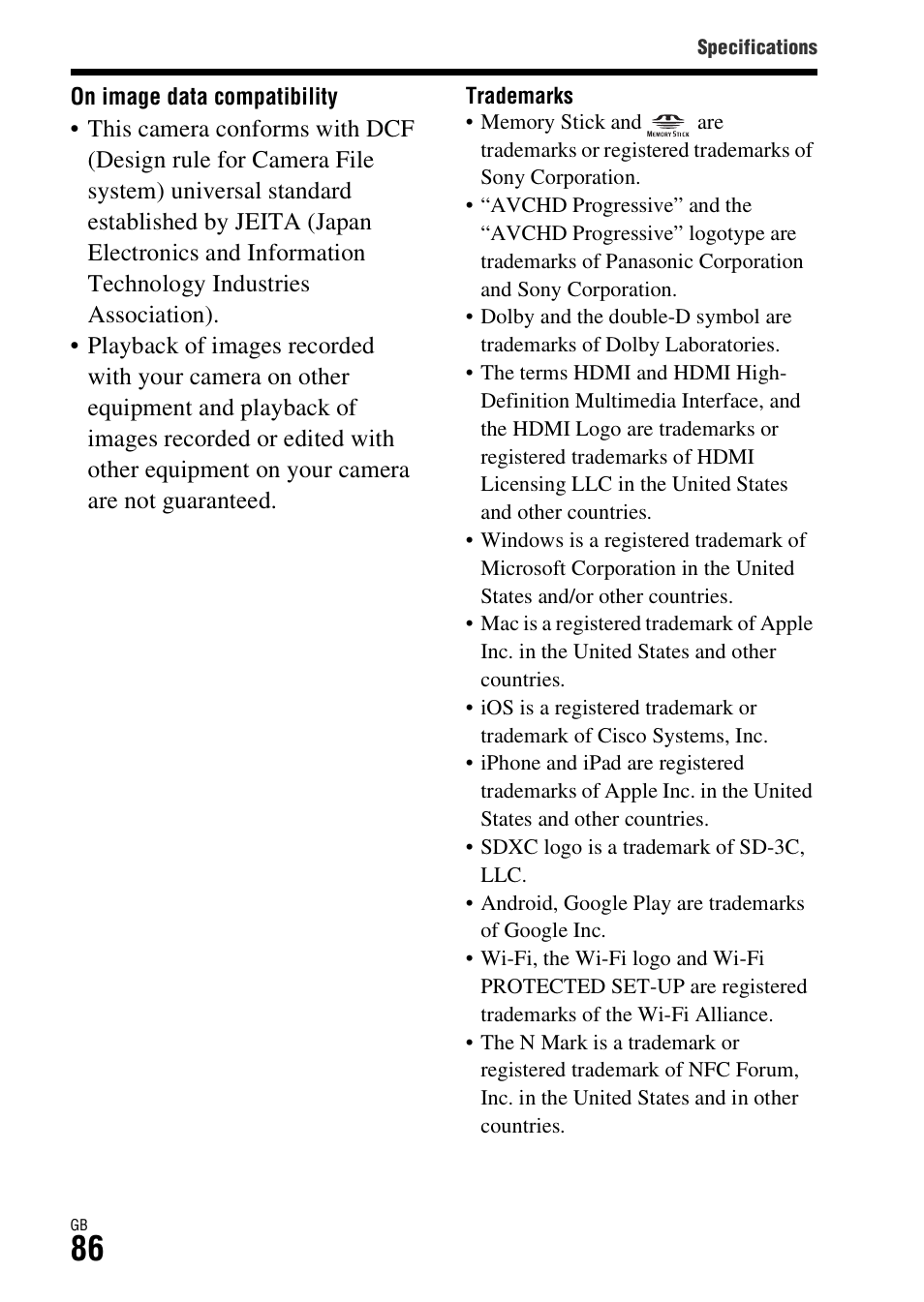 Sony ILCA-77M2Q User Manual | Page 86 / 92