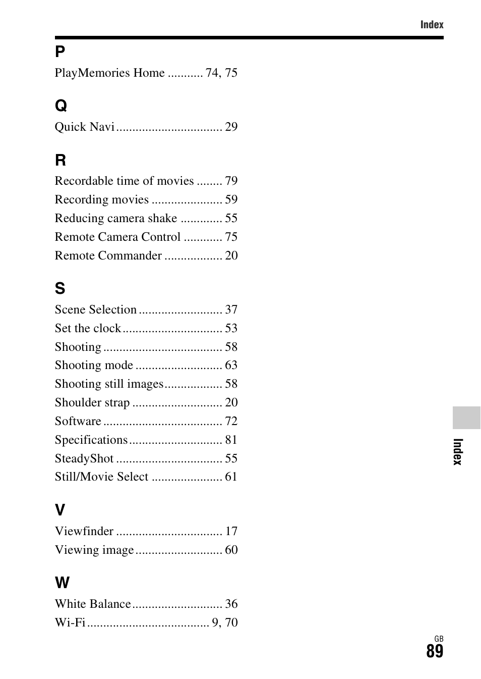 Sony ILCA-77M2Q User Manual | Page 89 / 92