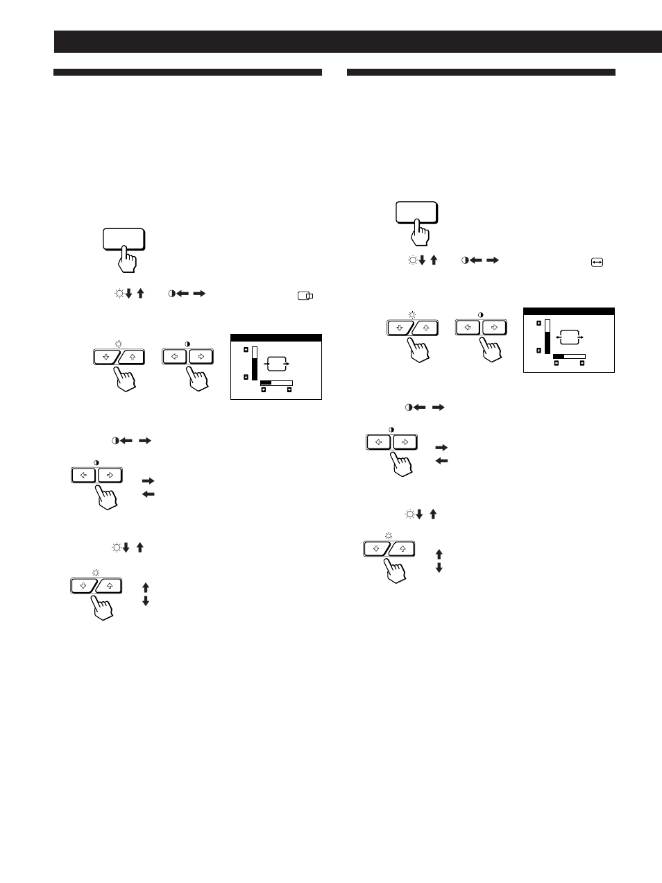 Using the center on-screen display, Using the size on-screen display, Customizing your monitor | Sony GDM-500PS User Manual | Page 10 / 63