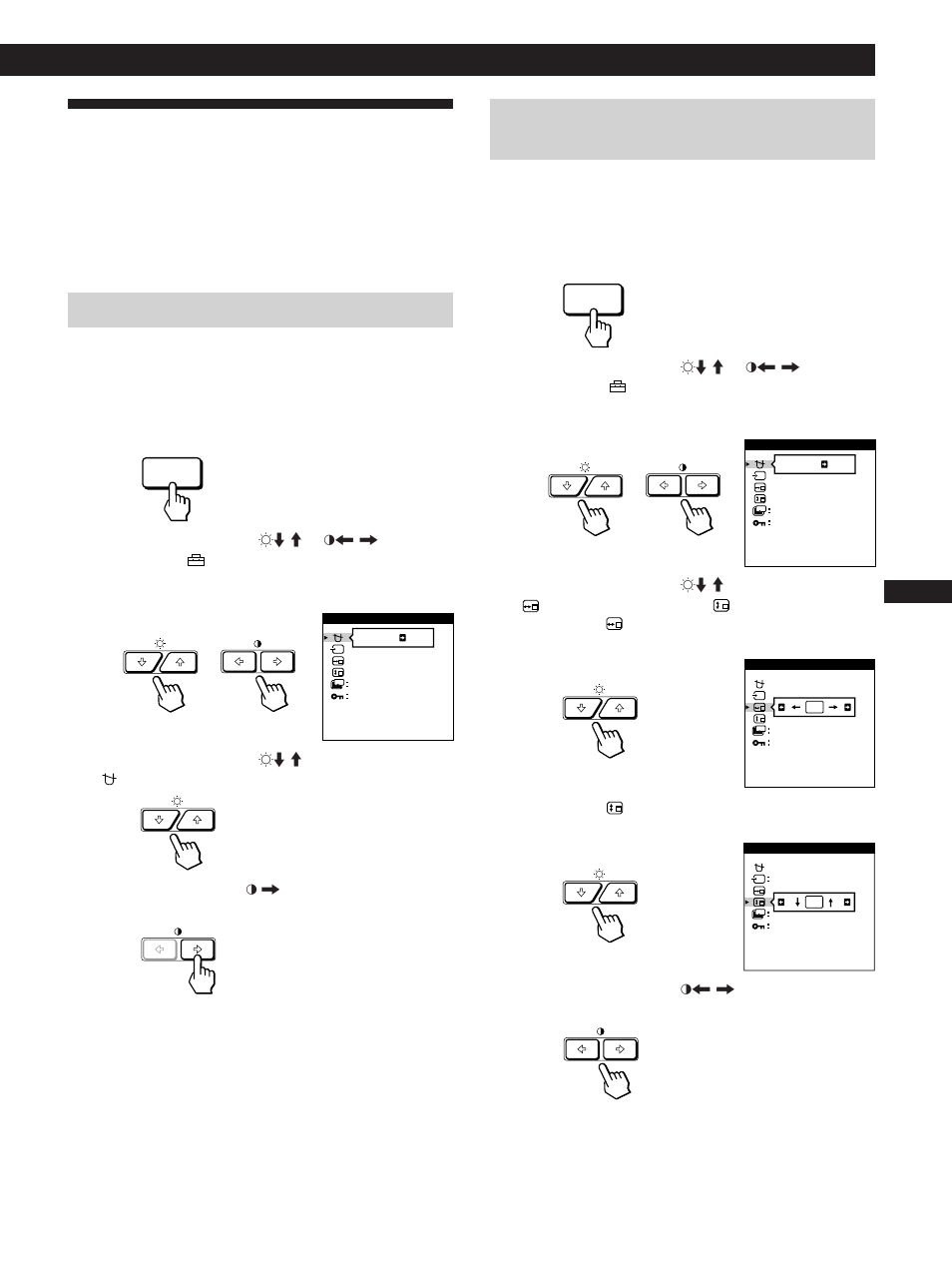 Utilisation de l’écran de menu option, Personnalisation de l’affichage, Démagnétisation de l’écran | En f d es i j | Sony GDM-500PS User Manual | Page 35 / 63