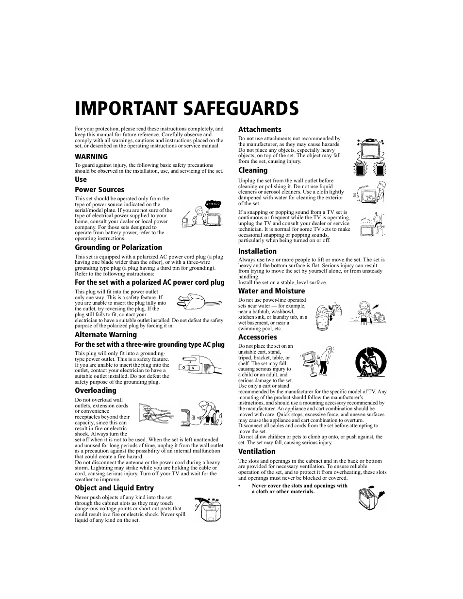 Important safeguards | Sony KV-36FS100 User Manual | Page 4 / 64