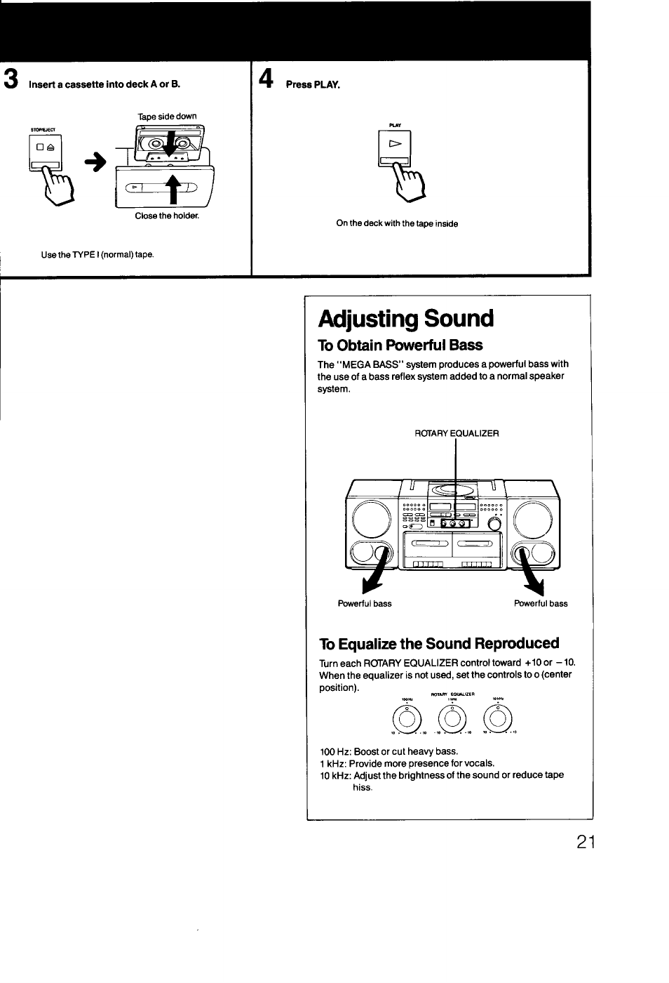 Adjusting sound | Sony CFD-470 User Manual | Page 21 / 34