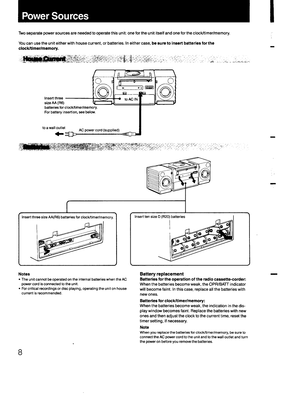 Power sources | Sony CFD-470 User Manual | Page 8 / 34