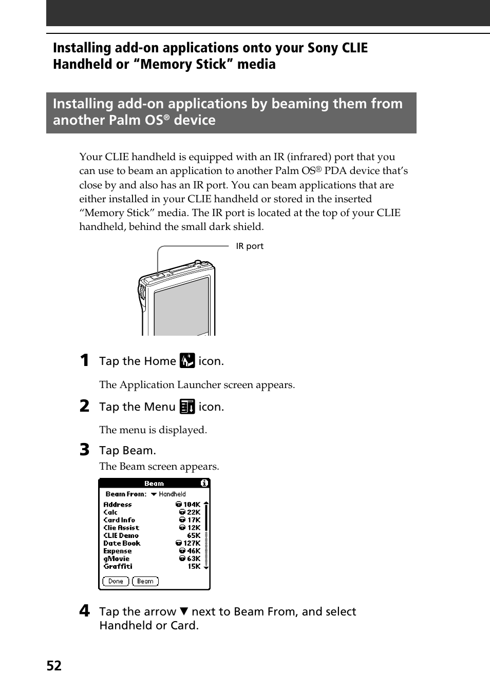 Device | Sony PEG-S320 User Manual | Page 52 / 57