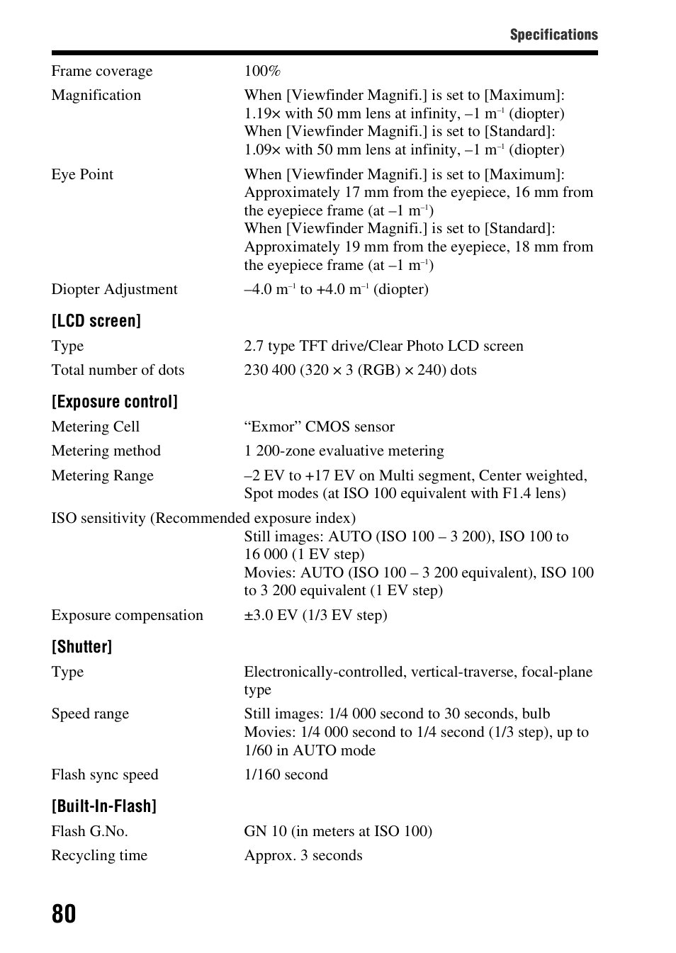 Sony SLT-A37K User Manual | Page 80 / 96