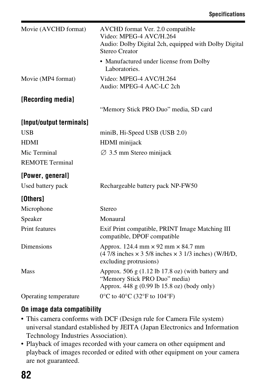 Sony SLT-A37K User Manual | Page 82 / 96