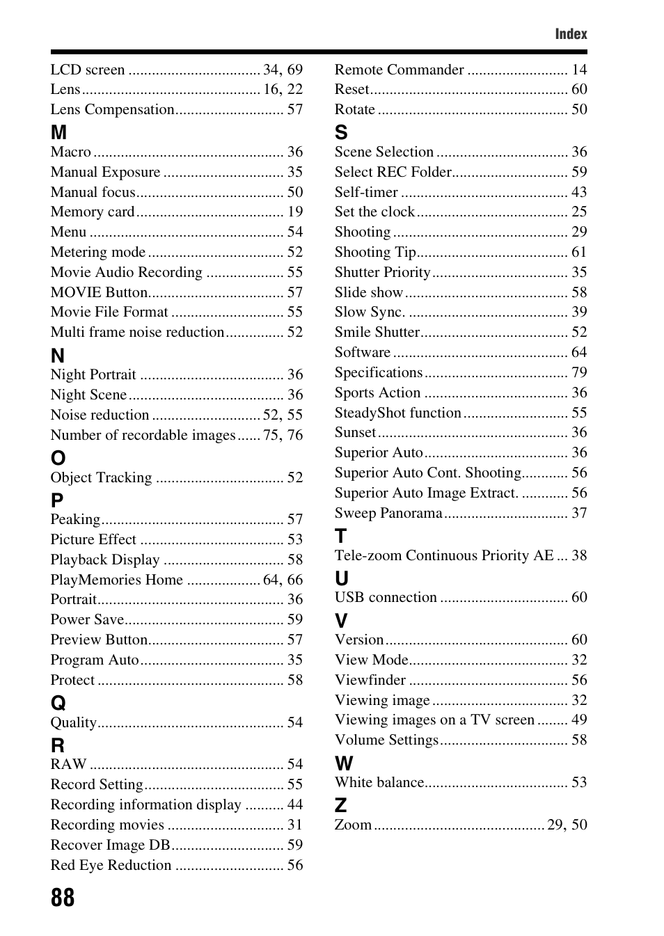 Sony SLT-A37K User Manual | Page 88 / 96