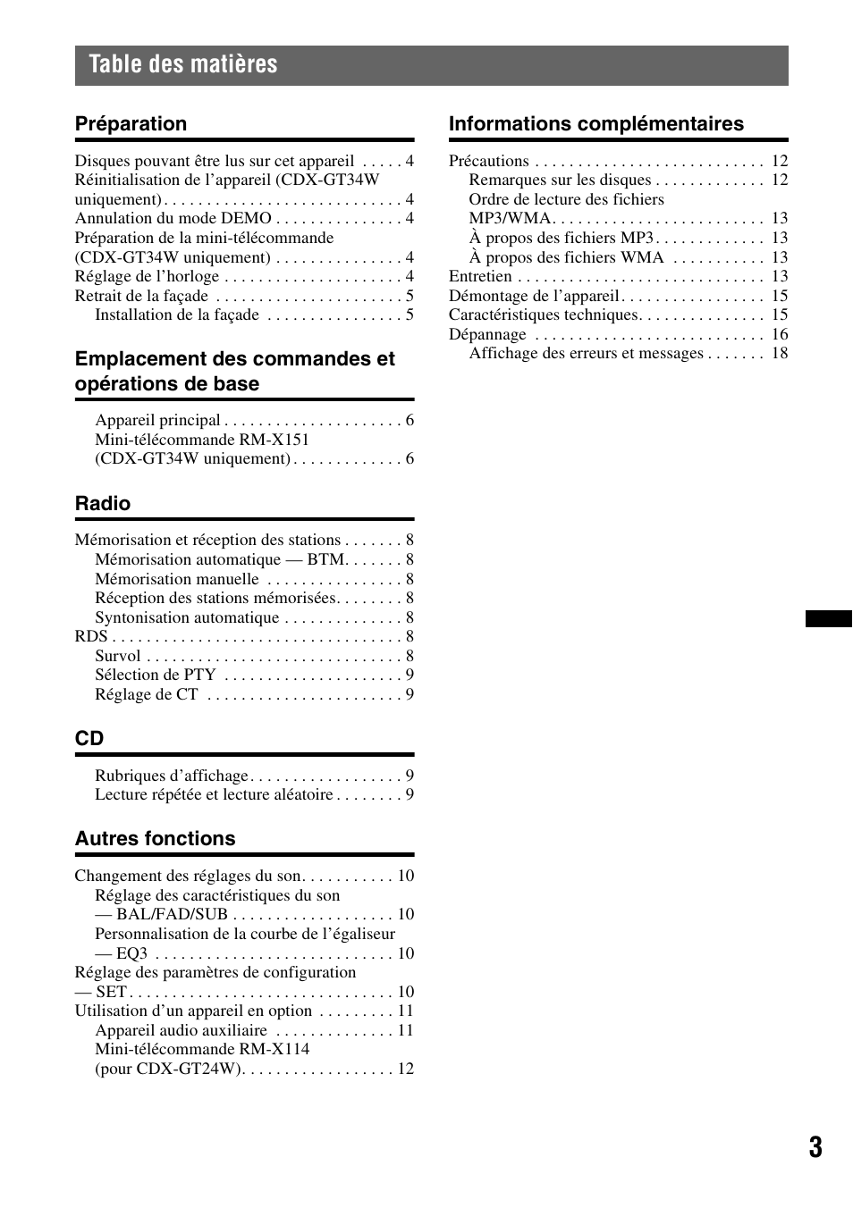 Sony CDX-GT34W User Manual | Page 19 / 56
