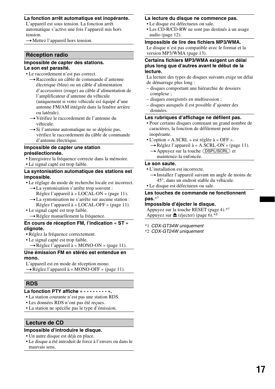 Sony CDX-GT34W User Manual | Page 33 / 56