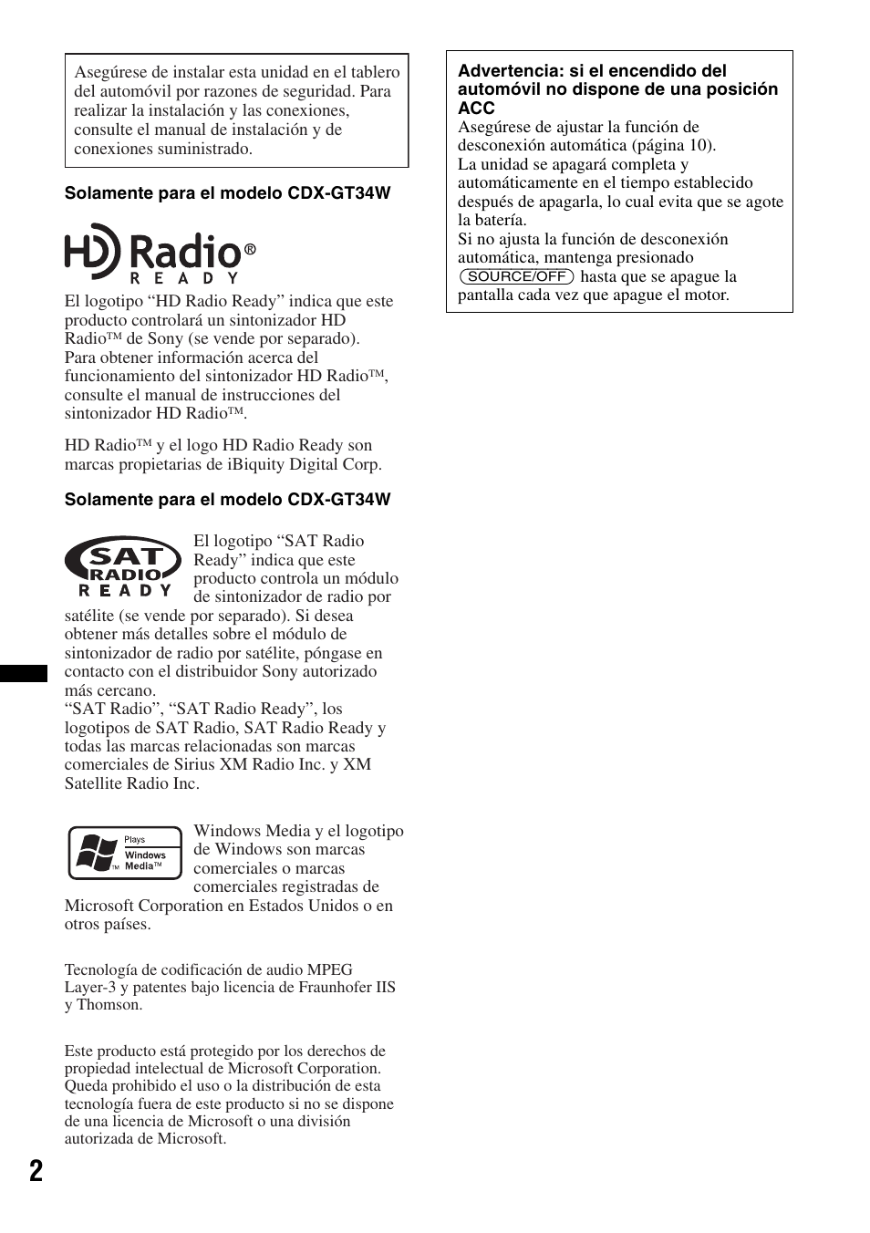 Sony CDX-GT34W User Manual | Page 36 / 56