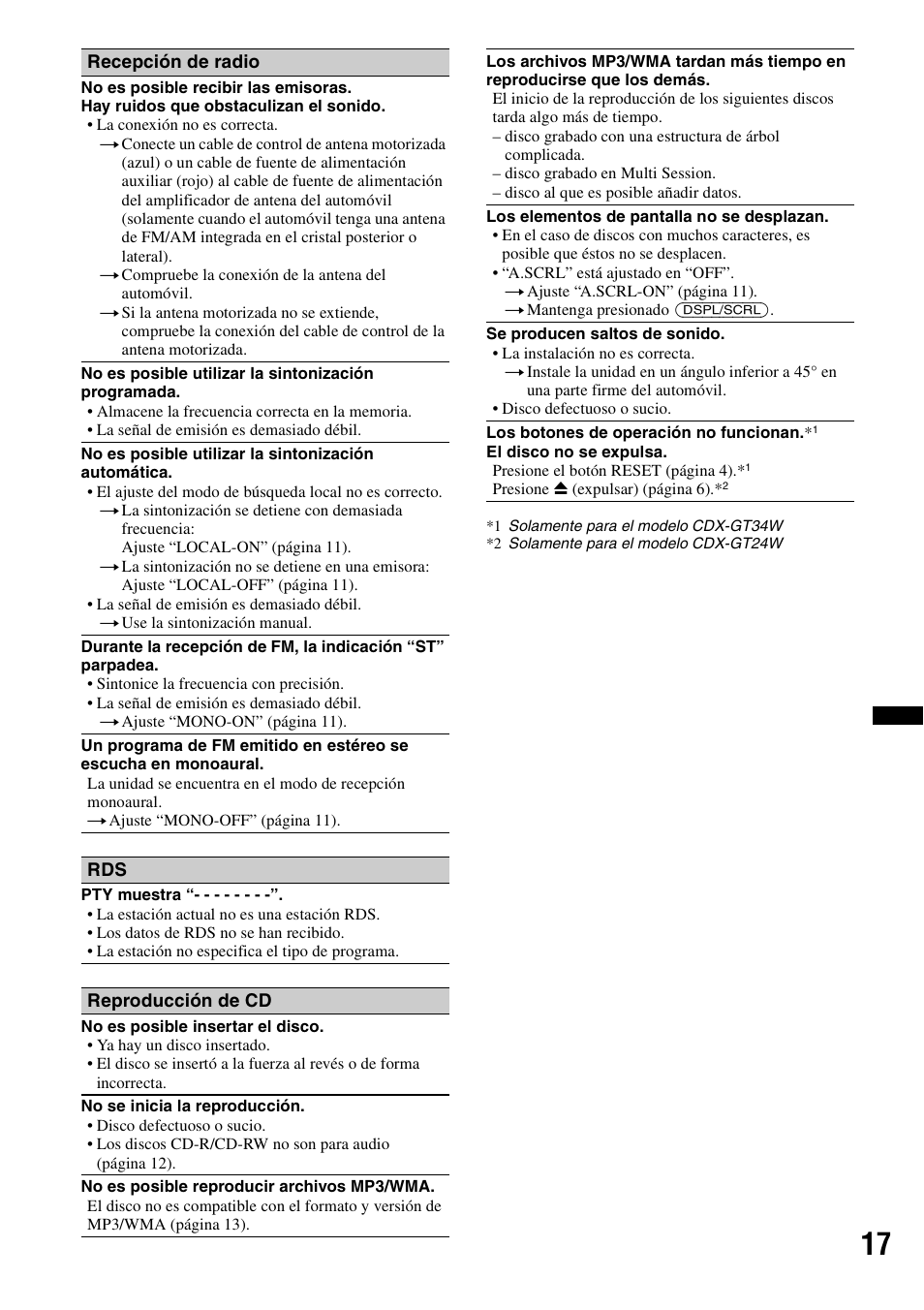 Sony CDX-GT34W User Manual | Page 51 / 56