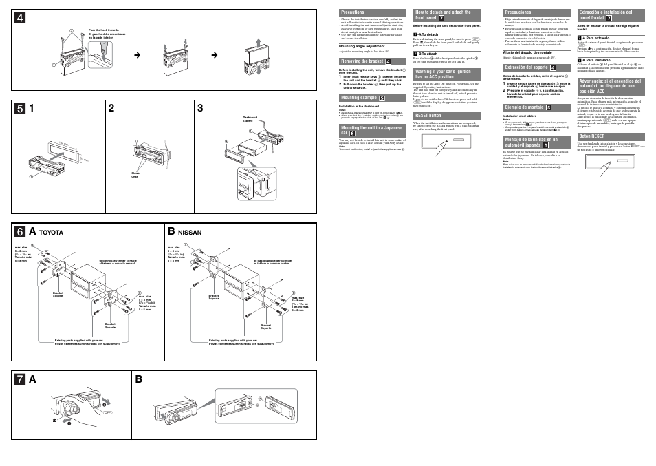 Toyota, Nissan | Sony CDX-GT71W User Manual | Page 2 / 2