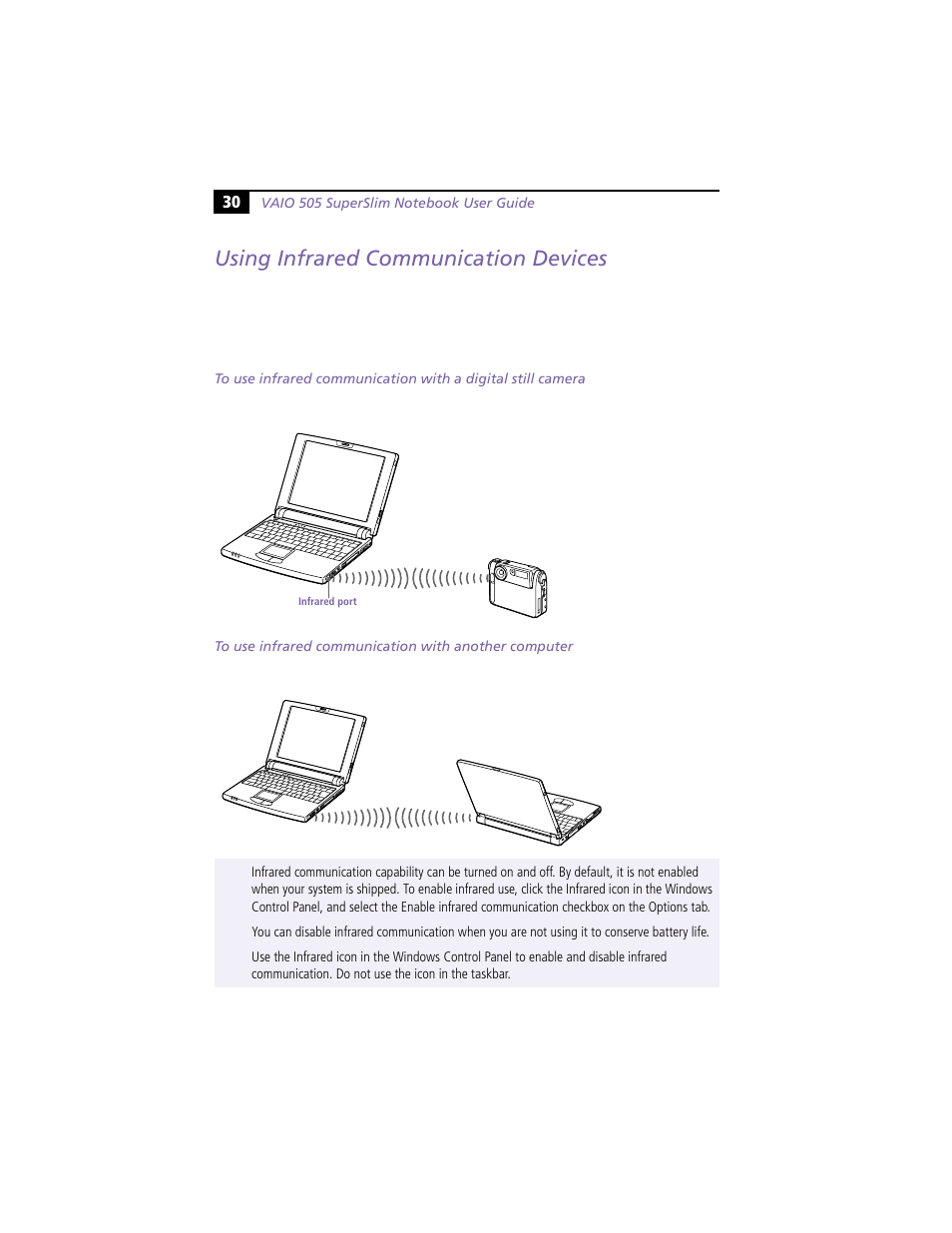 Using infrared communication devices | Sony PCG-N505VE User Manual | Page 40 / 93