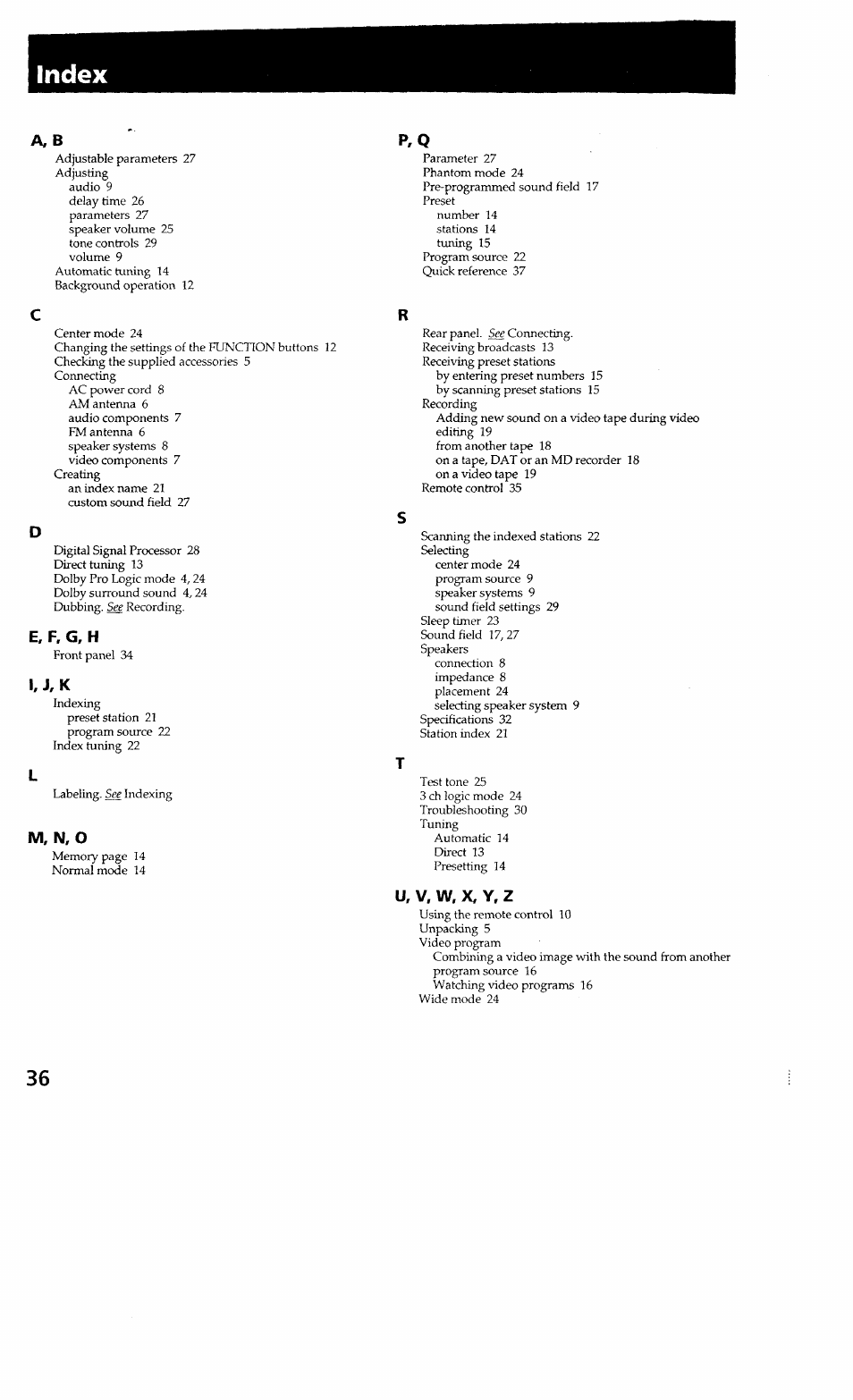 Sony STR-GX700ES User Manual | Page 36 / 39