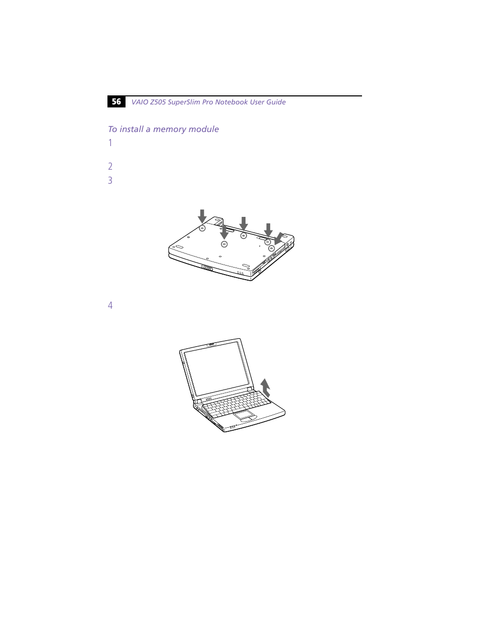 To install a memory module | Sony PCG-Z505R User Manual | Page 66 / 97