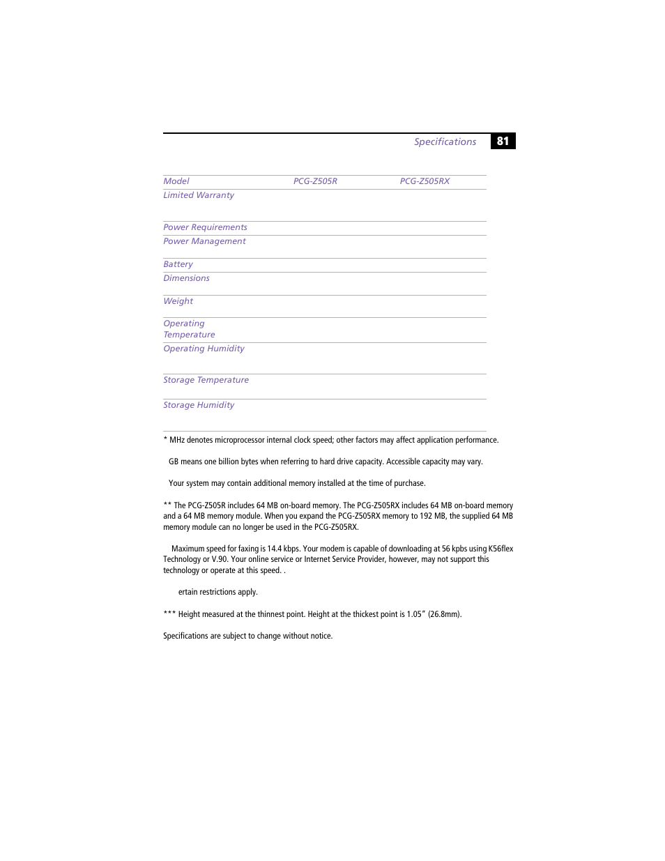 Sony PCG-Z505R User Manual | Page 91 / 97