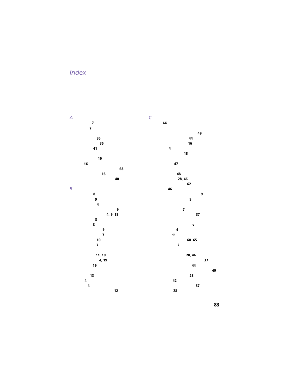 Index | Sony PCG-Z505R User Manual | Page 93 / 97