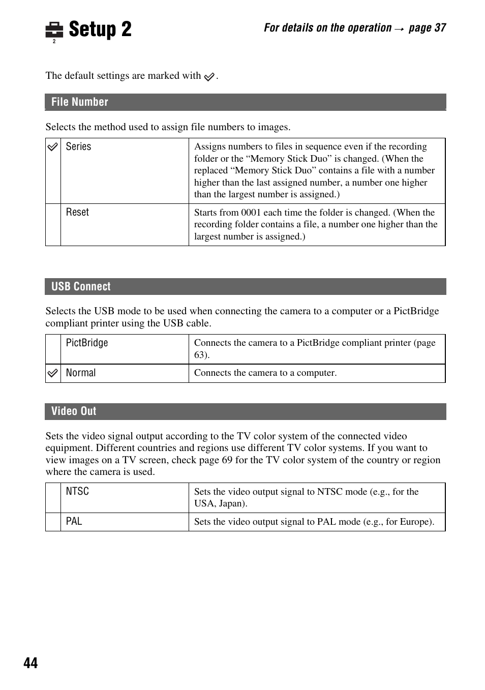 Setup 2 | Sony DSC-S45 User Manual | Page 44 / 91