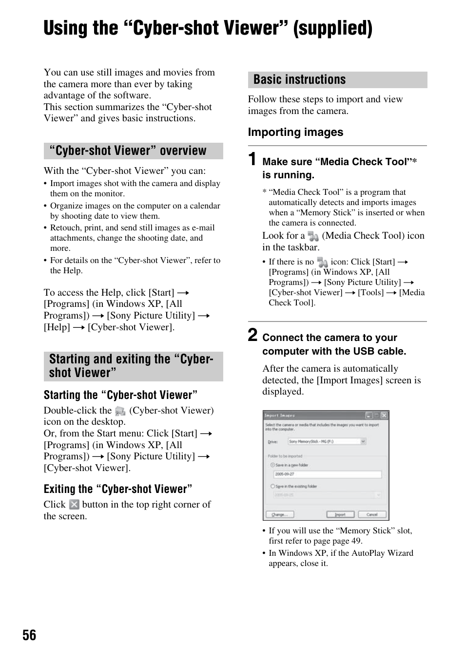 Using the “cyber-shot viewer” (supplied) | Sony DSC-S45 User Manual | Page 56 / 91