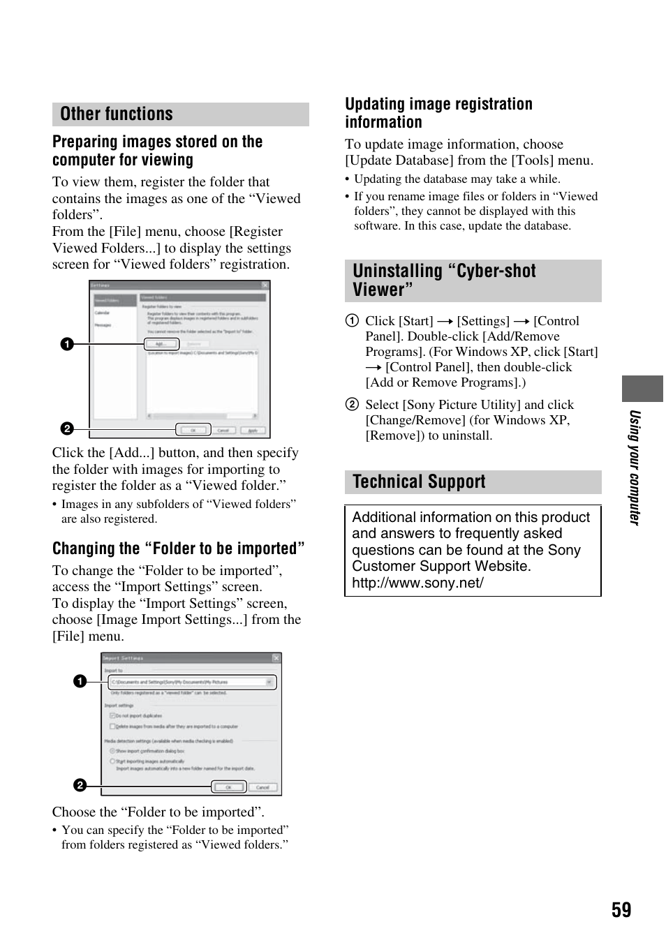 Other functions | Sony DSC-S45 User Manual | Page 59 / 91