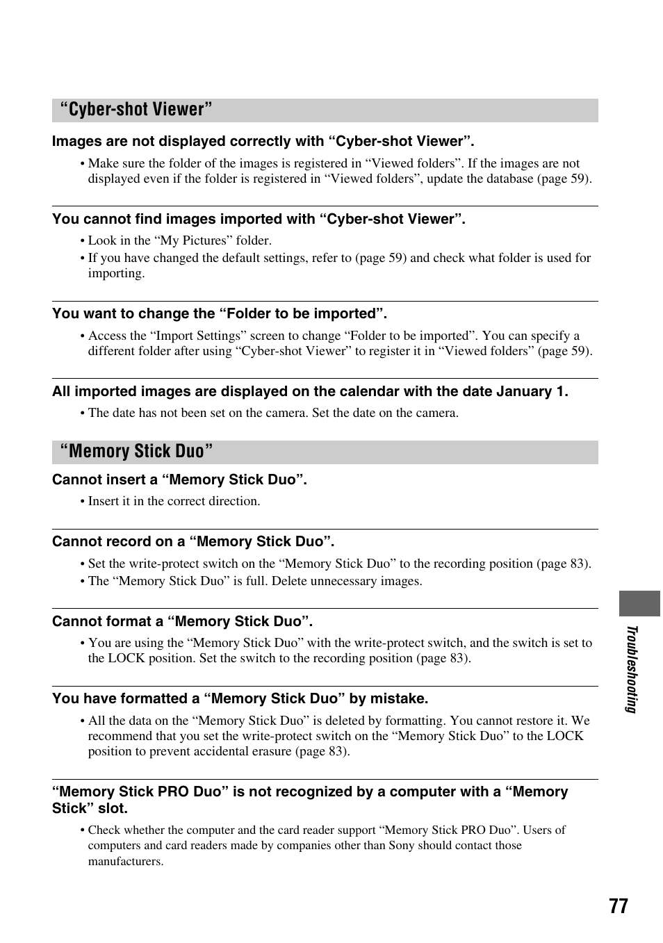 Sony DSC-S45 User Manual | Page 77 / 91