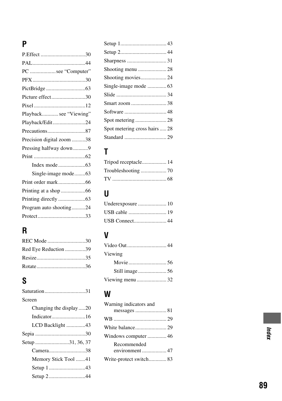 Sony DSC-S45 User Manual | Page 89 / 91