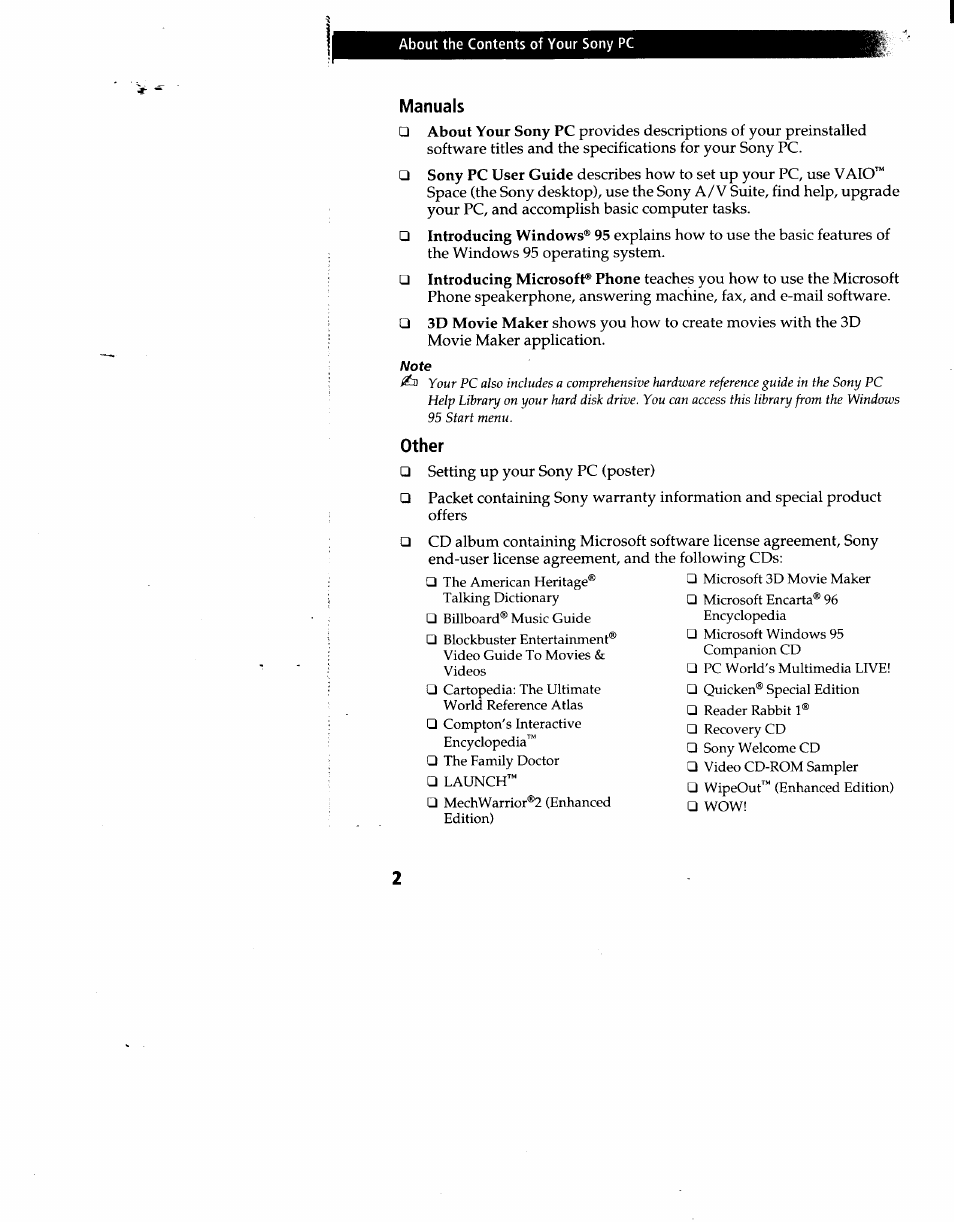 Manuals, Other | Sony PCV-90 User Manual | Page 139 / 155