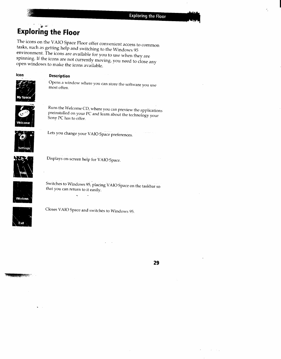 Exploring the floor | Sony PCV-90 User Manual | Page 36 / 155