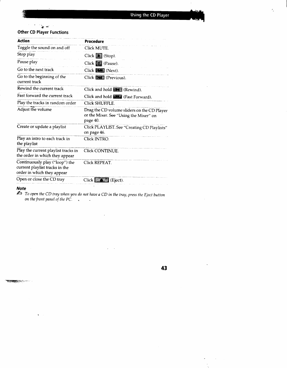 Other cd player functions | Sony PCV-90 User Manual | Page 50 / 155