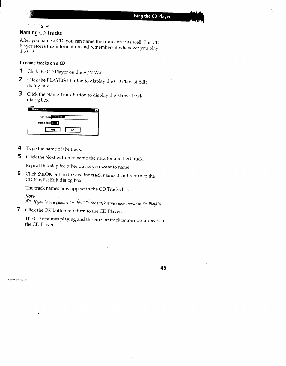 Naming cd tracks, To name tracks on a cd | Sony PCV-90 User Manual | Page 52 / 155