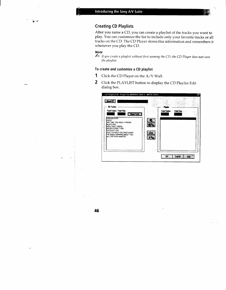 Creating cd playlists, To create and customize a cd playlist | Sony PCV-90 User Manual | Page 53 / 155