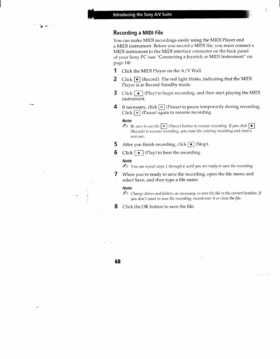 Recording a midi file | Sony PCV-90 User Manual | Page 75 / 155