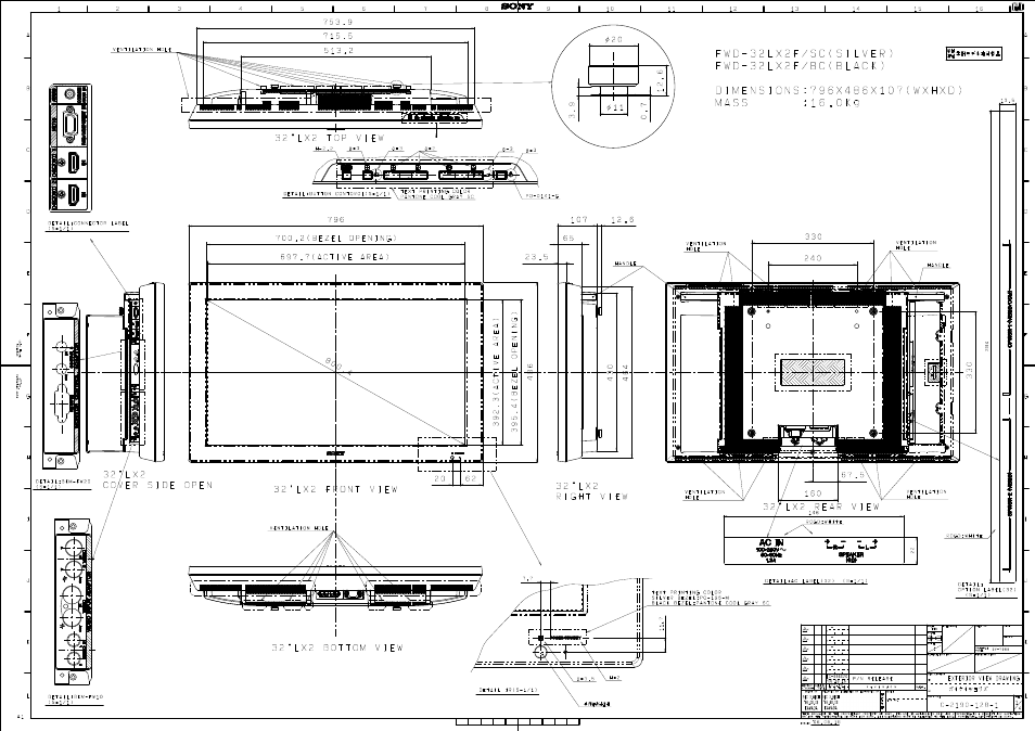 Sony FWD-32LX2F User Manual | 2 pages