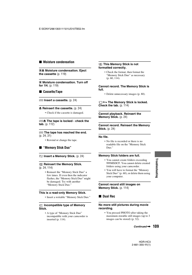 Sony HDR-HC3 User Manual | Page 109 / 135