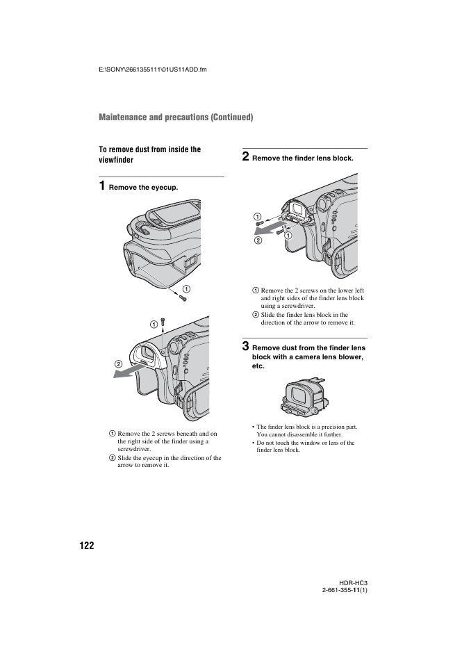 Sony HDR-HC3 User Manual | Page 122 / 135