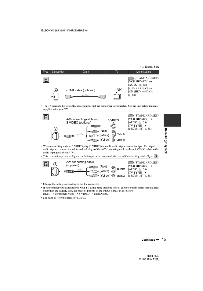 P. 45), P. 45 | Sony HDR-HC3 User Manual | Page 45 / 135