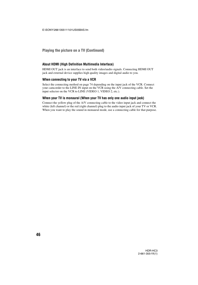 Sony HDR-HC3 User Manual | Page 46 / 135