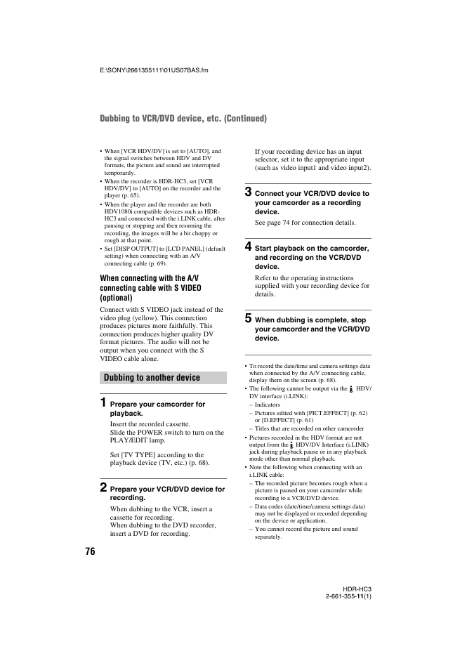 Sony HDR-HC3 User Manual | Page 76 / 135