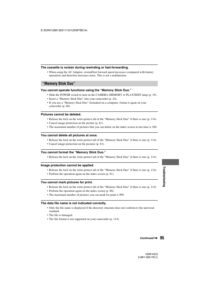 Sony HDR-HC3 User Manual | Page 95 / 135